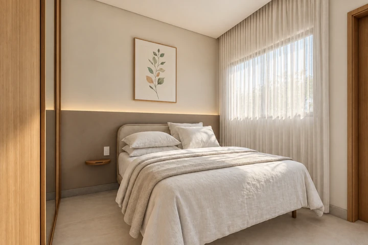 Suíte — cama — Casa Andorinha